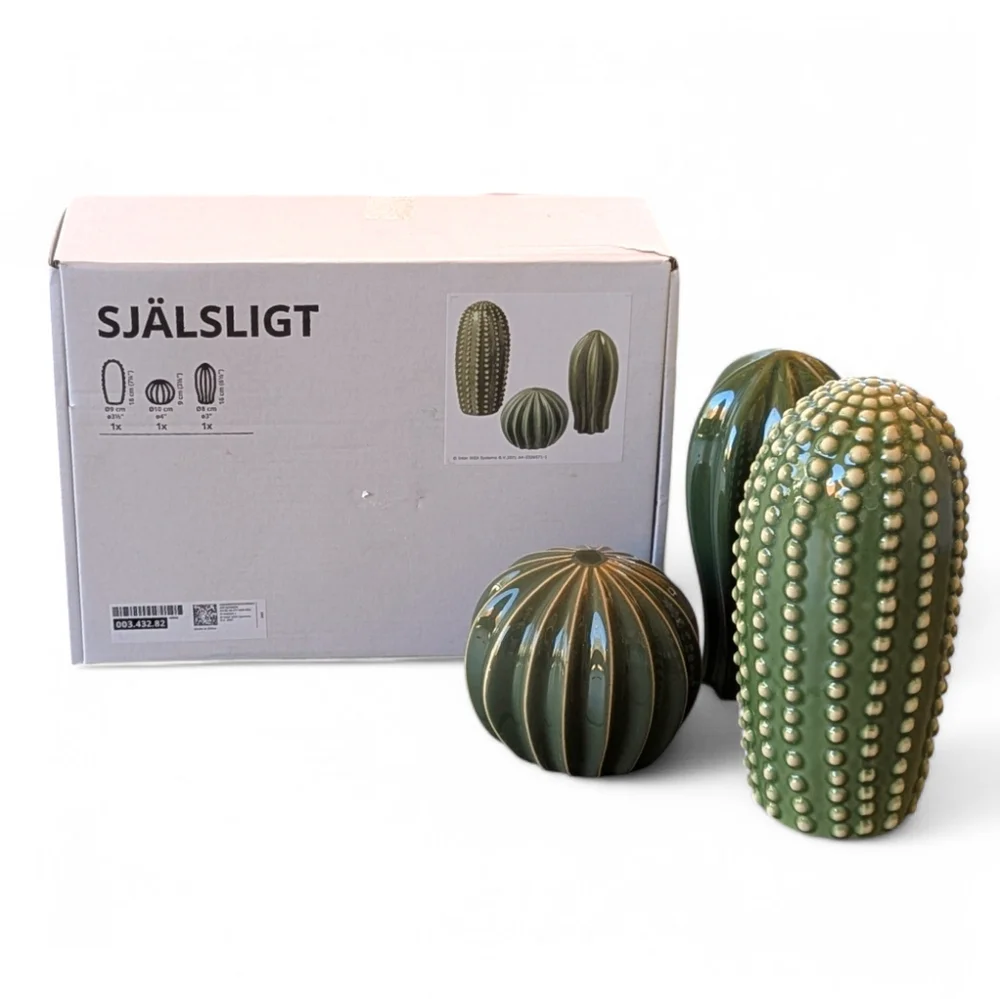 IKEA Green Ceramic Decorative Cactus Trio - Picture 2 of 10